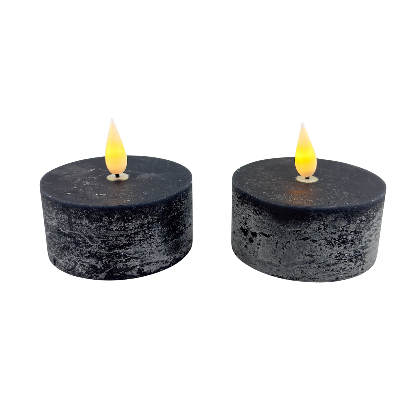 Black LED Tea Lights - Large | Set of 2