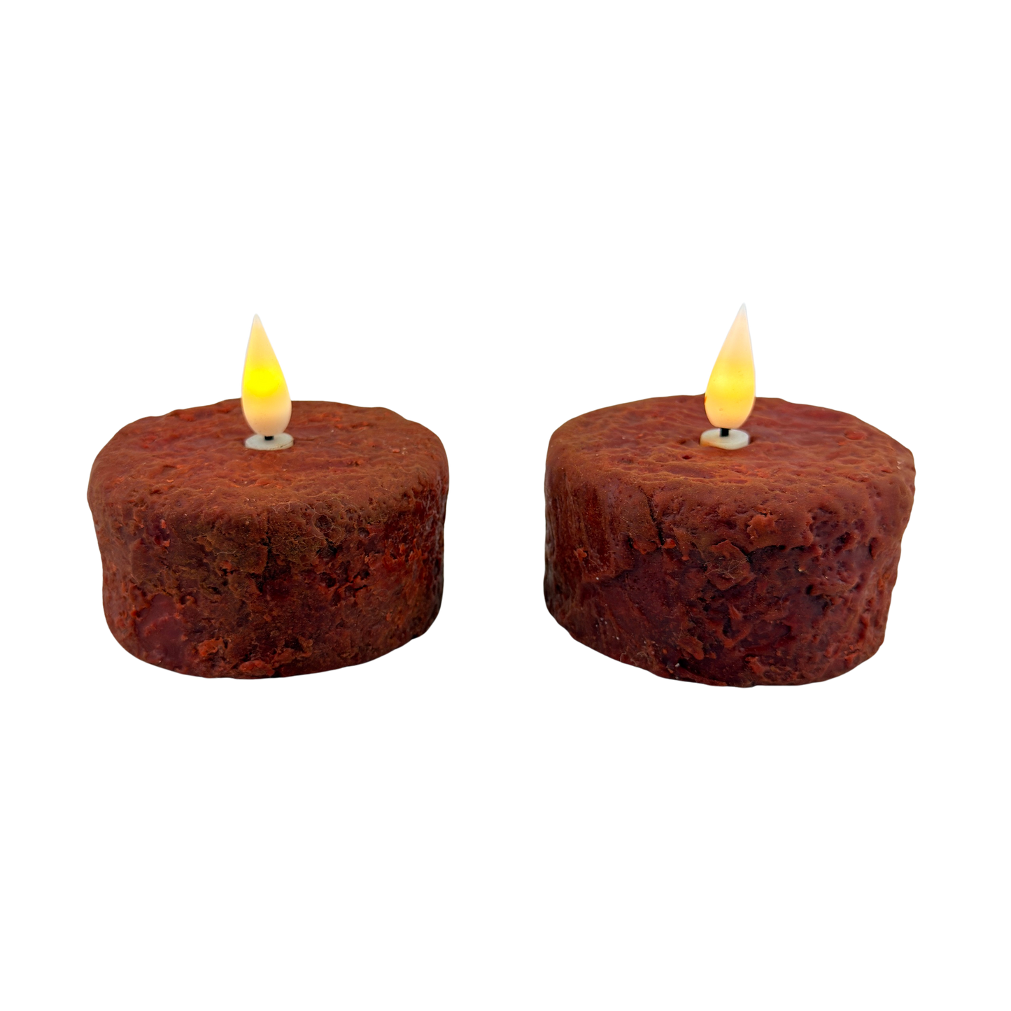 Orange Cake LED Tea Lights - Large | Set of 2