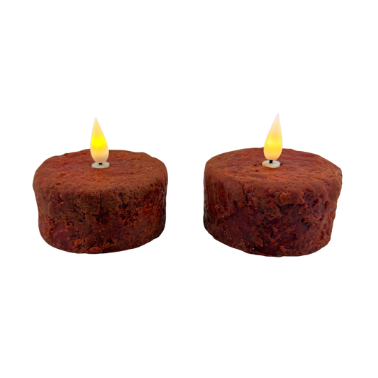 Orange Cake LED Tea Lights - Large | Set of 2