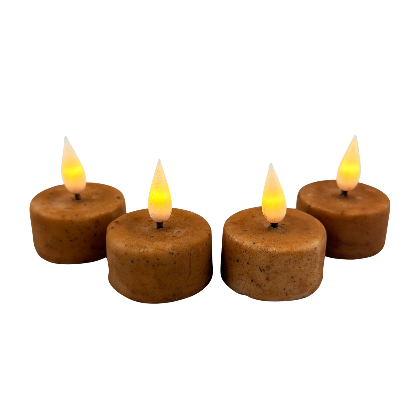 Set of 4 Cinnamon Mini LED Tea Lights