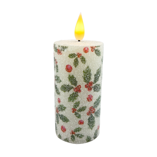Sparkling Holly & Berries LED Votive