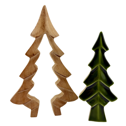 3D Wood and Green Enamel Tree - Large