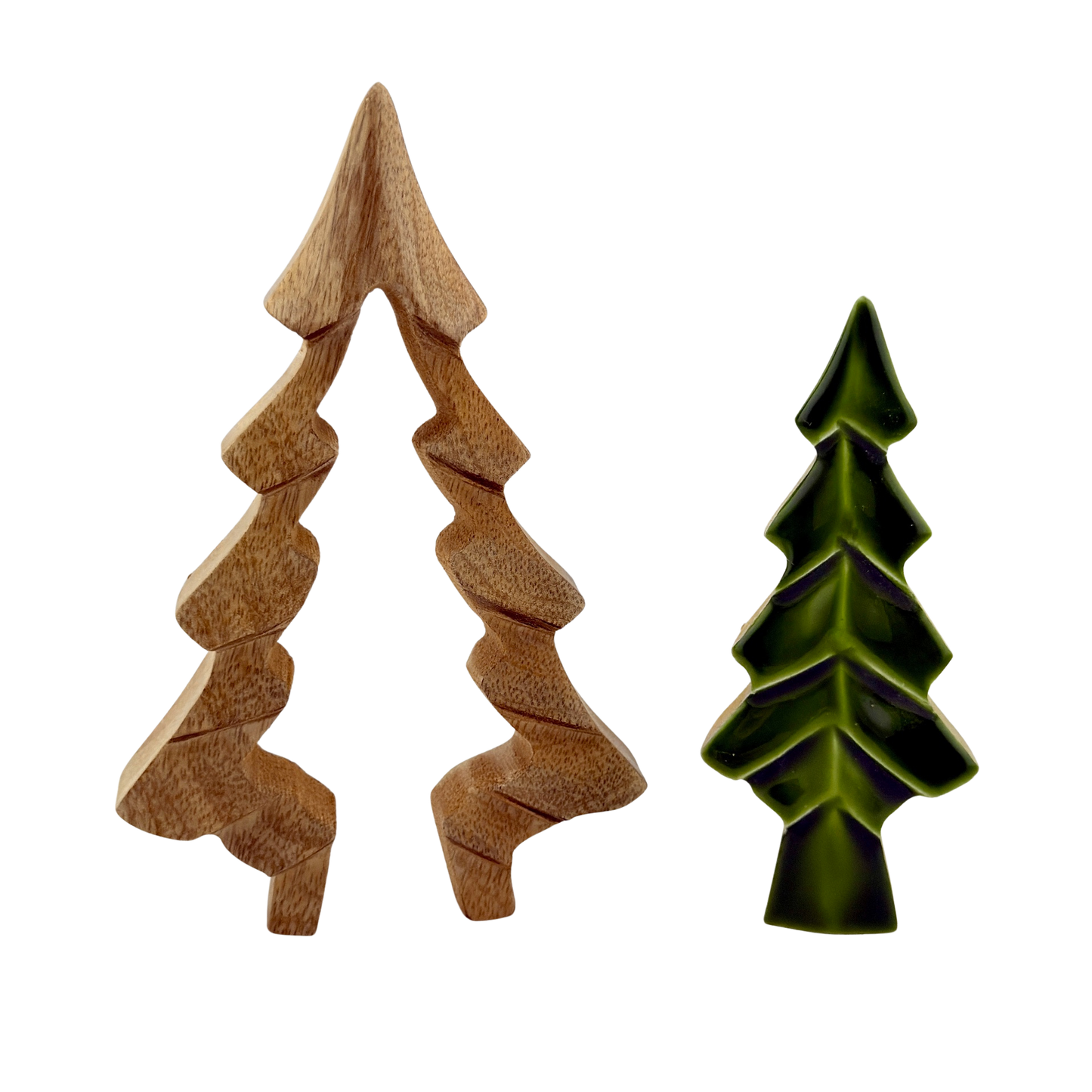 3D Wood and Green Enamel Tree - Small
