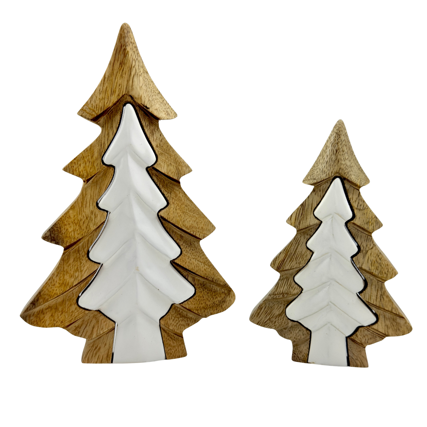 3D Wood and White Enamel Tree - Small
