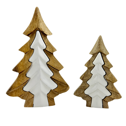 3D Wood and White Enamel Tree - Small