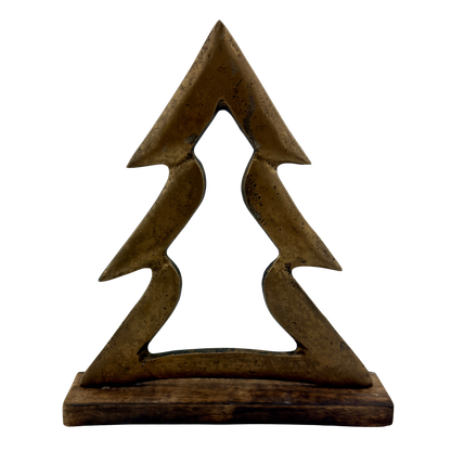 Antique Brass Tree on Stand - Large
