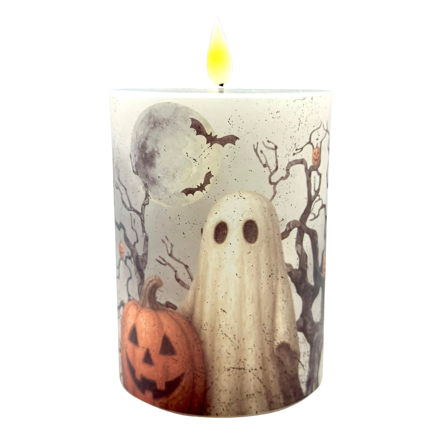 Ghost and Pumpkin LED Timer Pillar