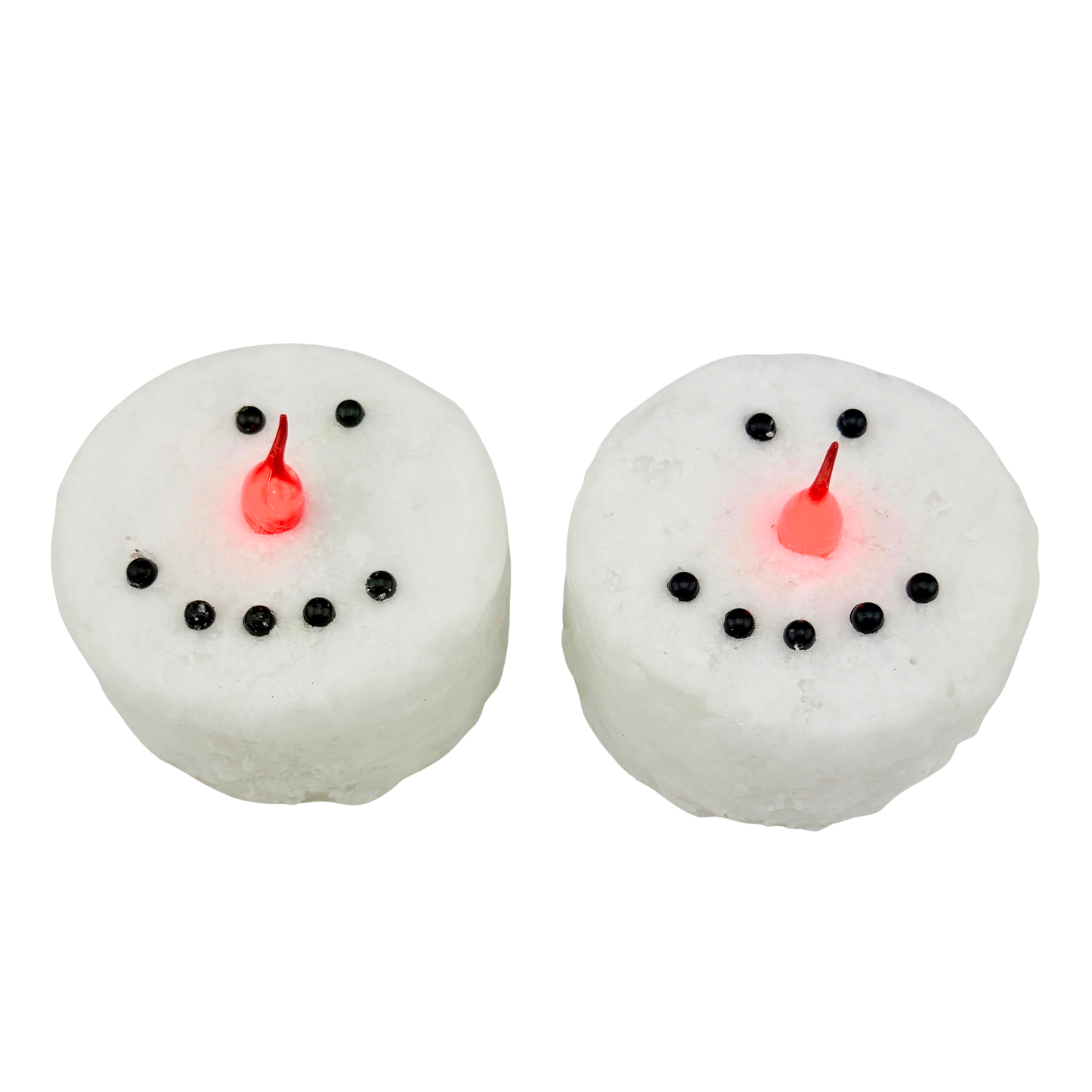 Snowman Face LED Tea Lights - Large | Set of 2