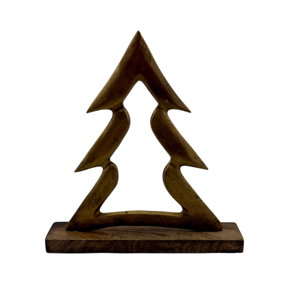 Antique Brass Tree on Stand - Medium