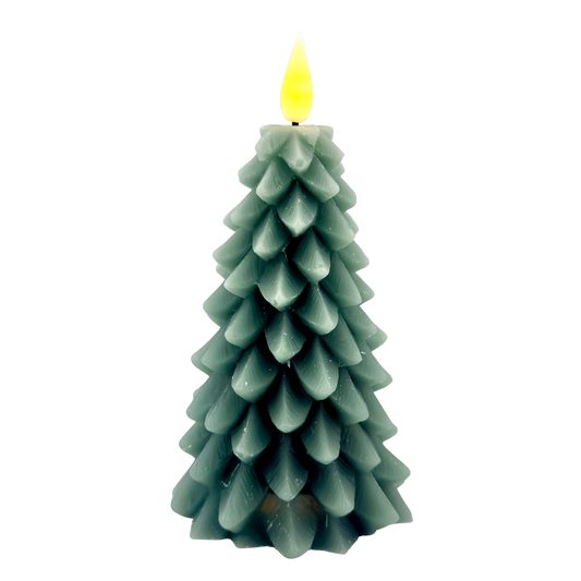Green LED Christmas Tree Timer Candle - Small