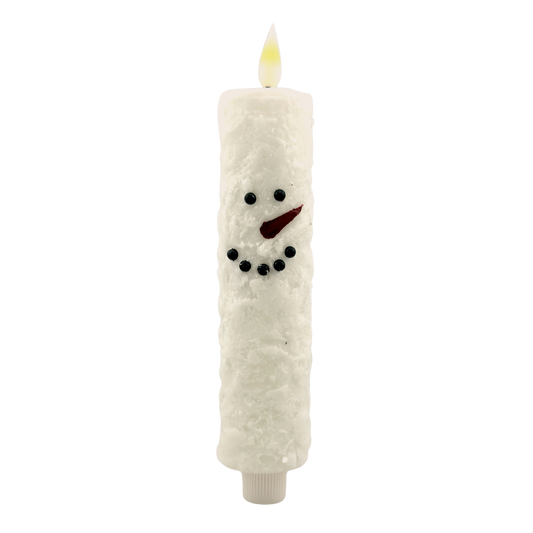 Thick Snowman LED Taper Candle