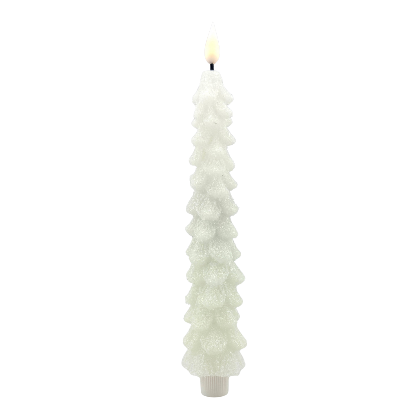 White Christmas Tree LED Taper Candle
