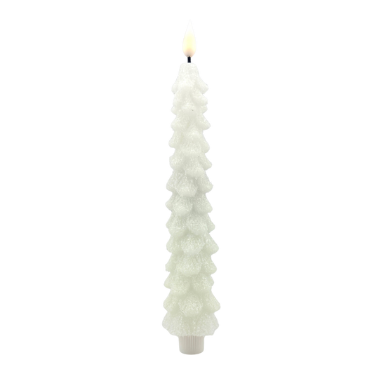 White Christmas Tree LED Taper Candle