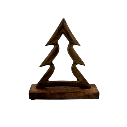 Antique Brass Tree on Stand - Small