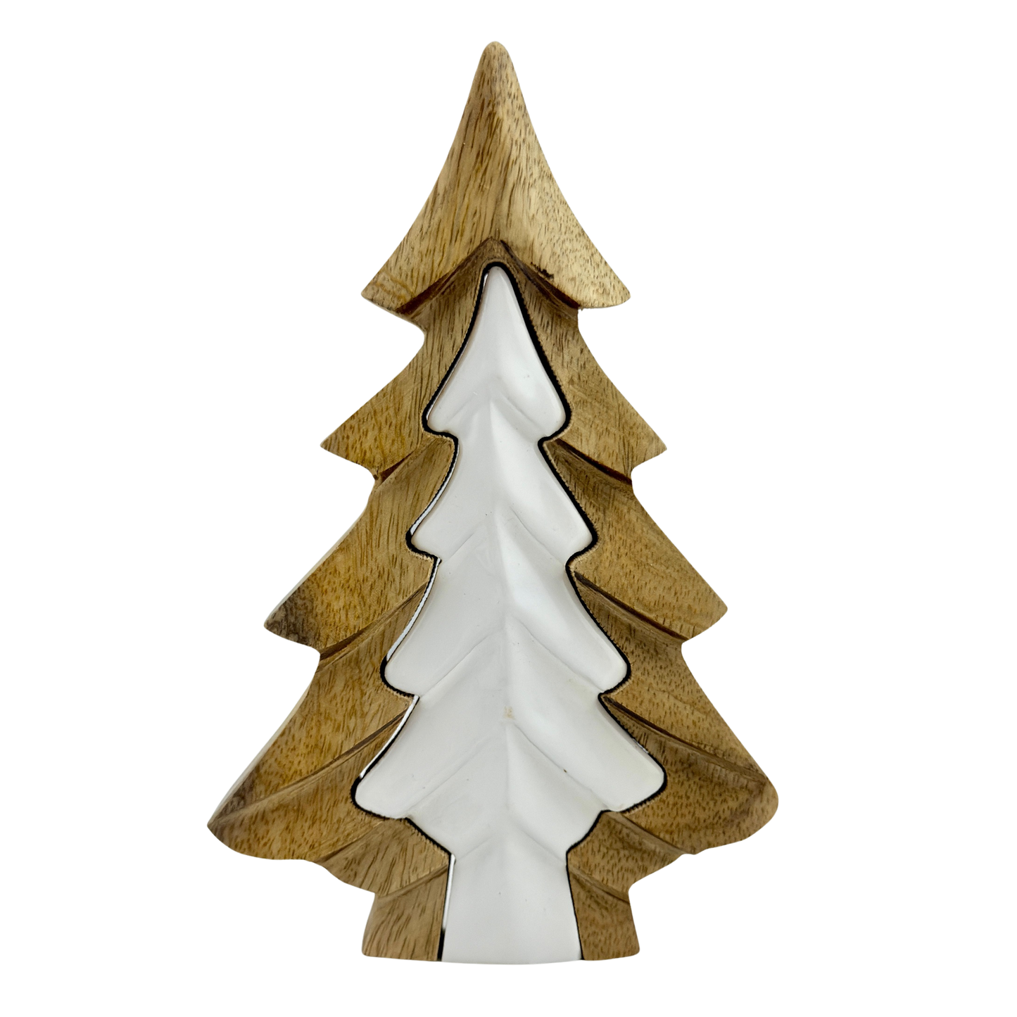 3D Wood and White Enamel Tree - Large