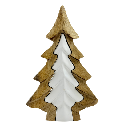 3D Wood and White Enamel Tree - Large