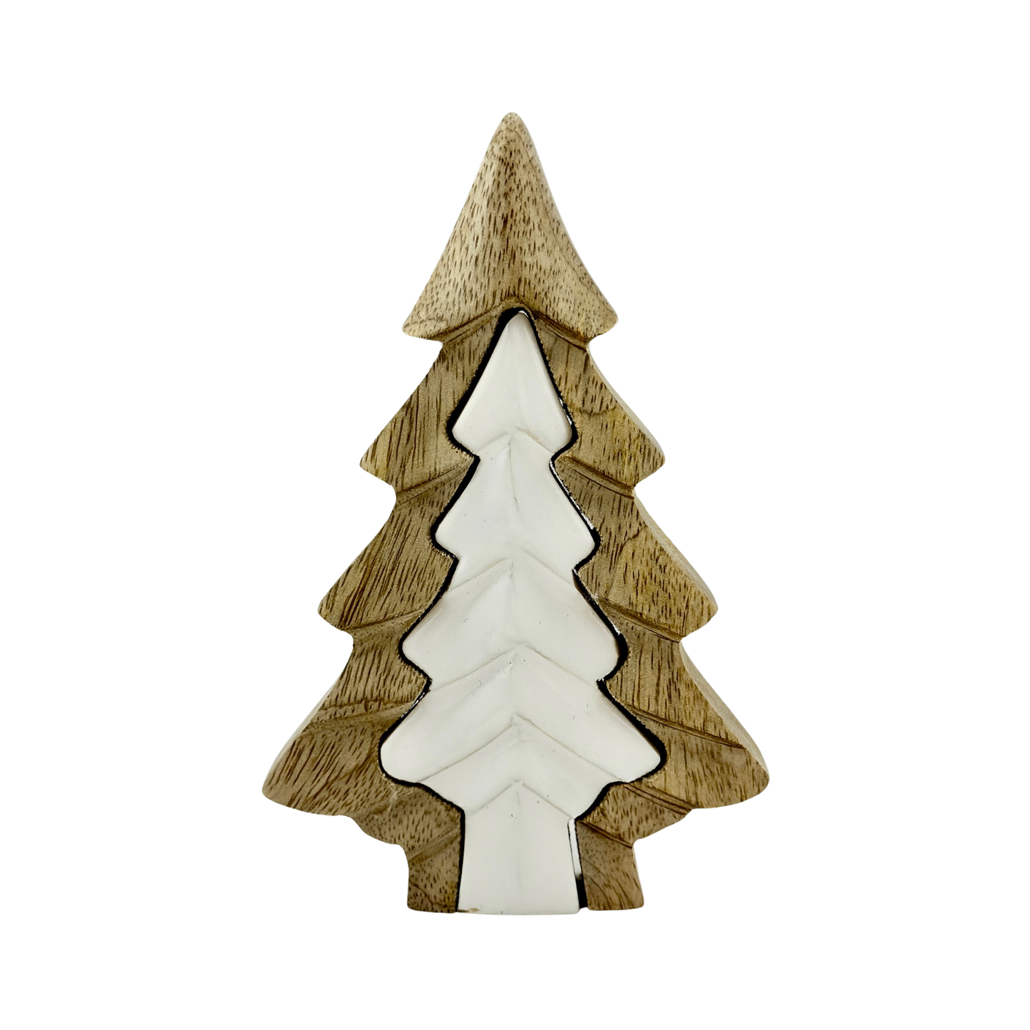 3D Wood and White Enamel Tree - Small