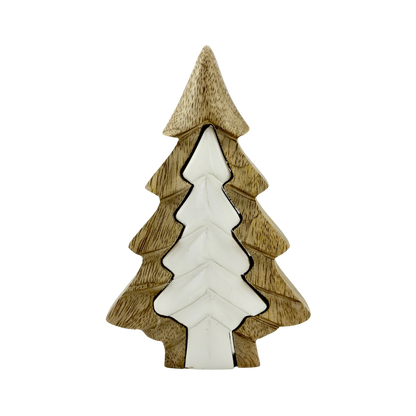 3D Wood and White Enamel Tree - Small