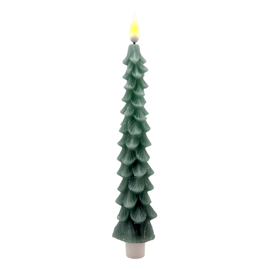 Green Christmas Tree LED Taper Candle