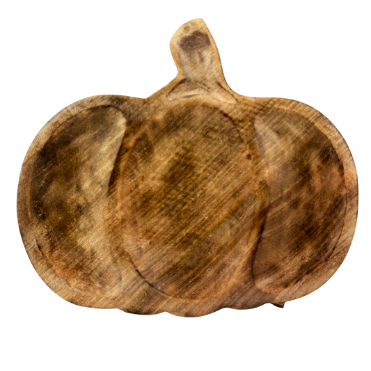 Wooden Pumpkin Dip Tray - Large