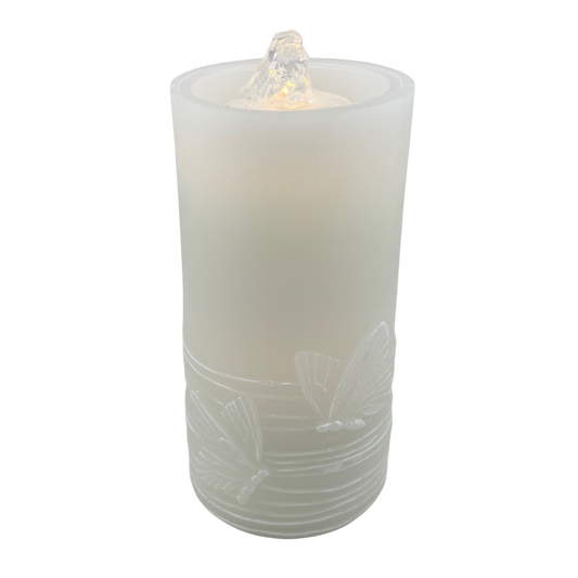 White Butterfly Fountain Candle