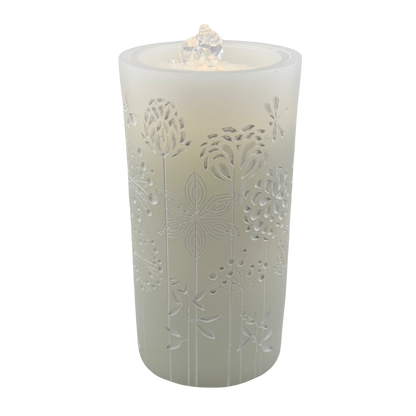 White Dandelion Fountain Candle