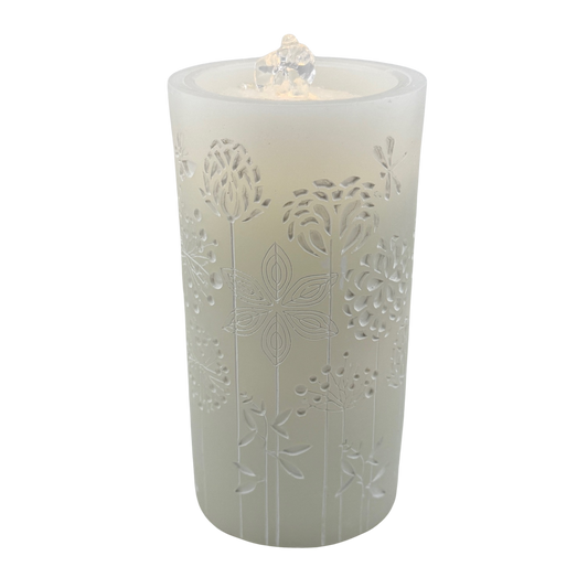 White Dandelion Fountain Candle