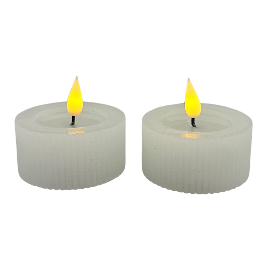 White LED Tea Lights - Large | Set of 2