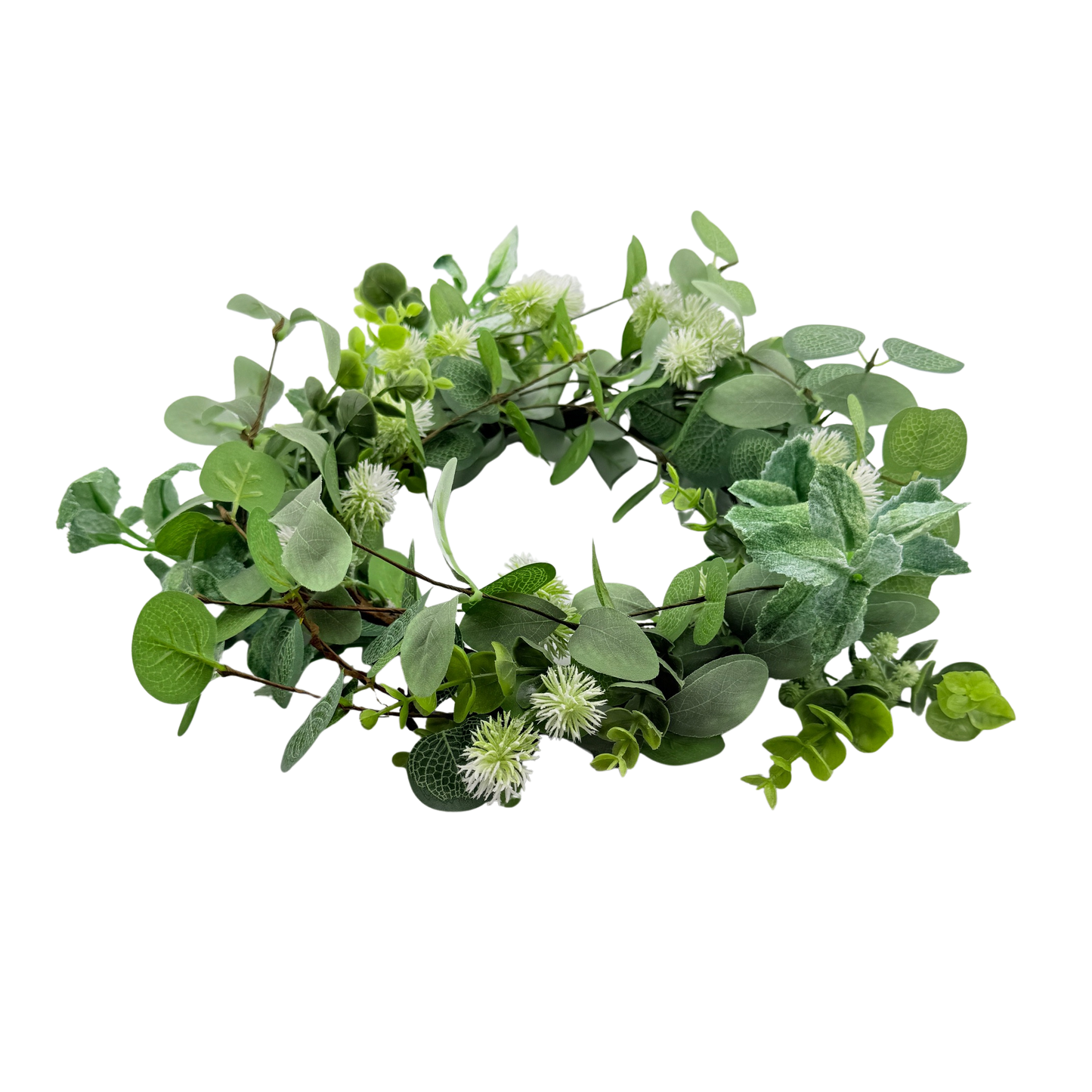 White Thistle Green Leaf Large Ring