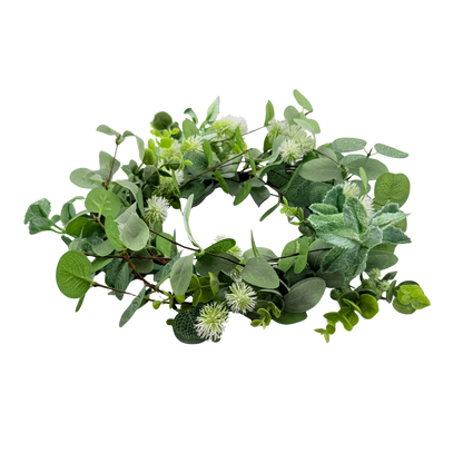 White Thistle Green Leaf Large Ring