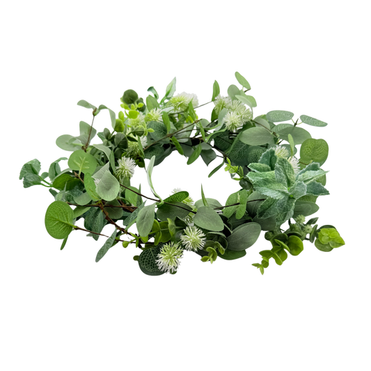 White Thistle Green Leaf Large Ring