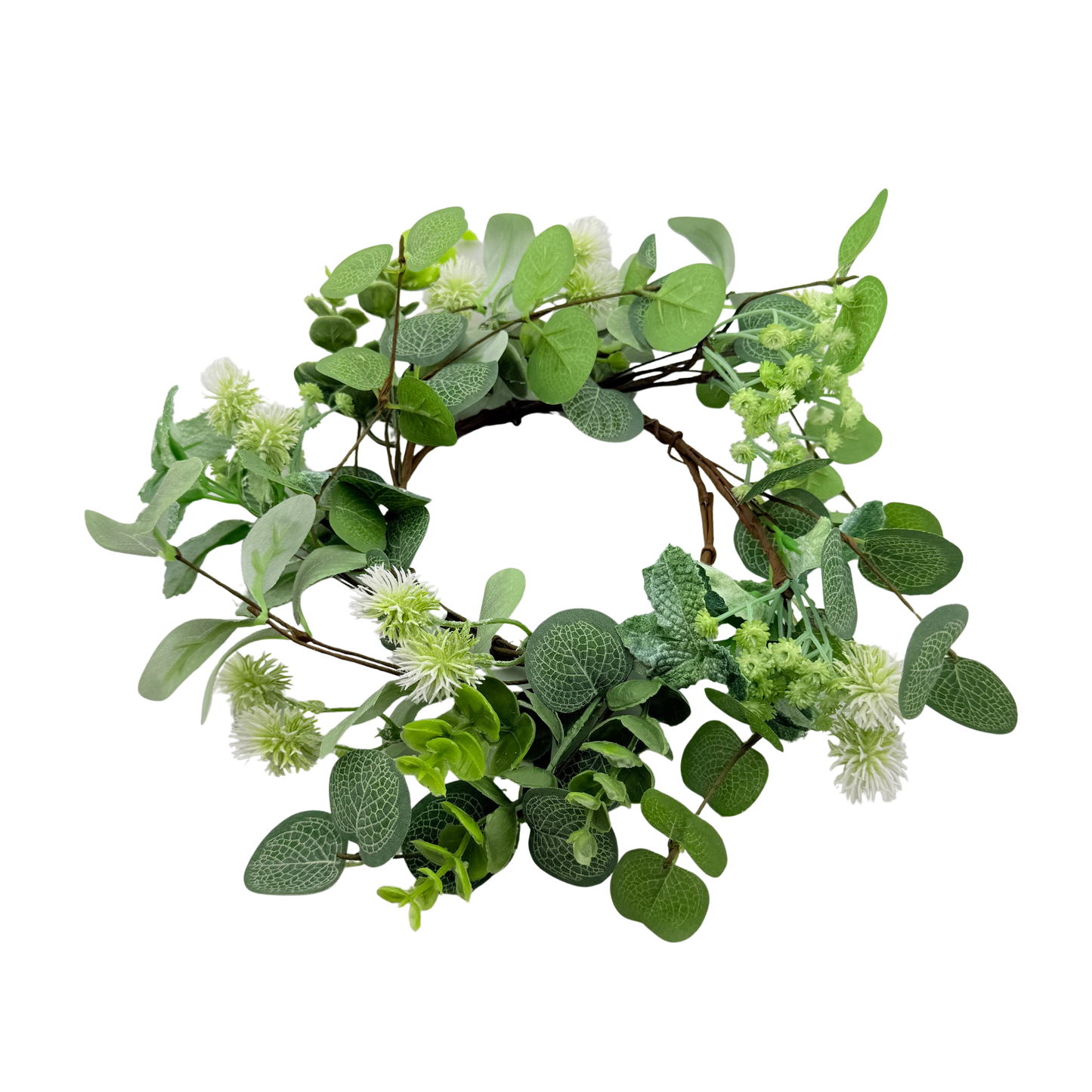 White Thistle Green Leaf Small Ring