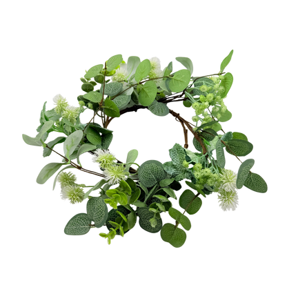 White Thistle Green Leaf Small Ring