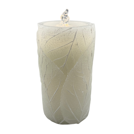 White Leaves Fountain Candle
