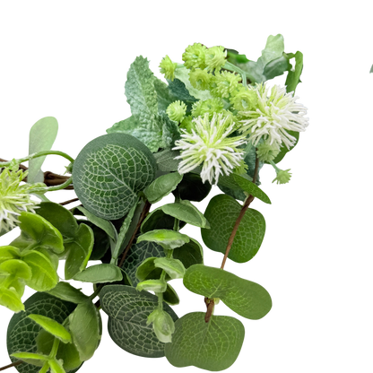 White Thistle Green Leaf Small Ring