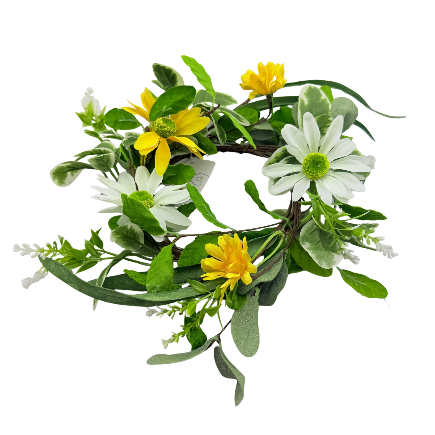 White_Yellow Daisy Candle Ring