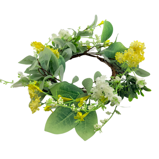 White_Yellow Delicate Blossom Candle Ring