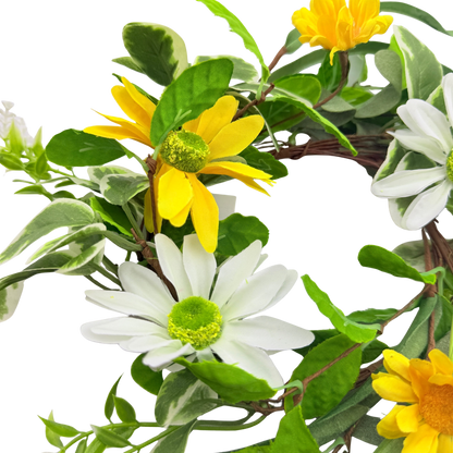 White_Yellow Daisy Candle Ring