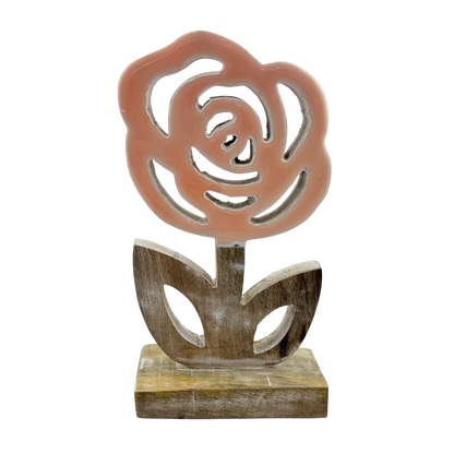 Wood & Enamel Rose - Large