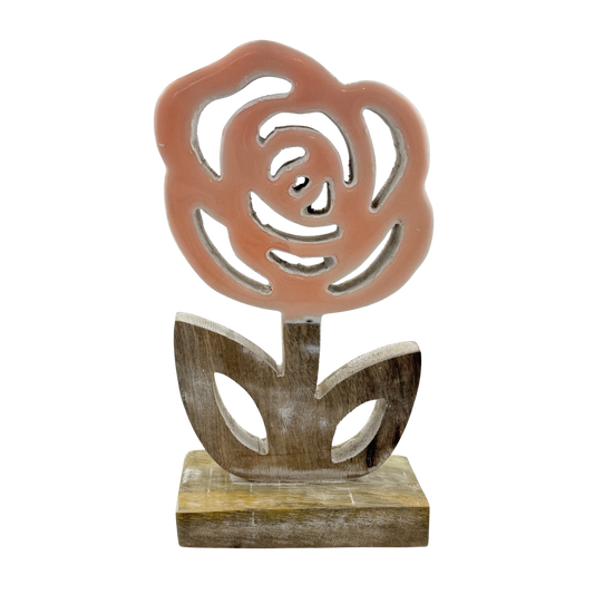 Wood & Enamel Rose - Large