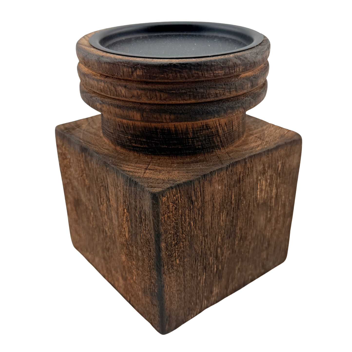 Wooden Block Candle Holder