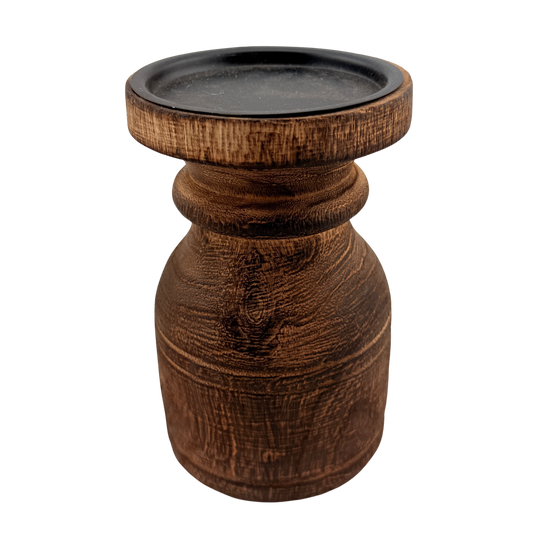 Wooden Round Candle Holder -Large