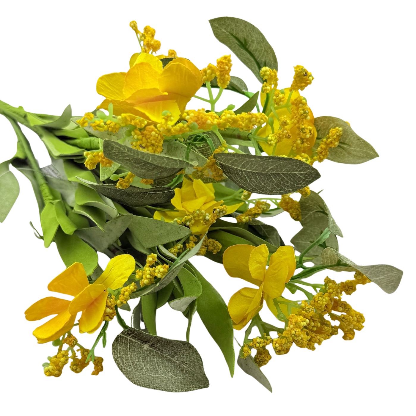 Yellow Wildflower & Mixed Greenery Stem