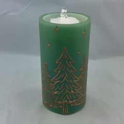 Copper Pines LED Water Fountain Candle