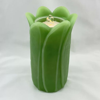 Green Tulip Fountain Candle