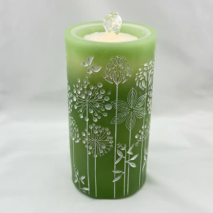 Green Dandelion Fountain Candle