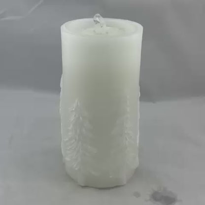 White Pine Tree LED Water Fountain Candle