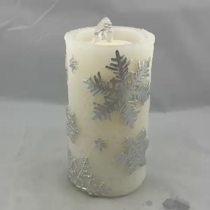 Snowflake LED Water Fountain Candle