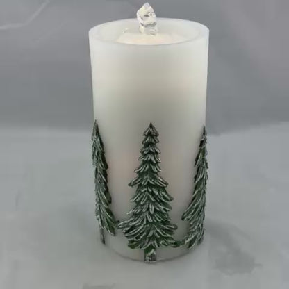 Green Pine LED Water Fountain Candle